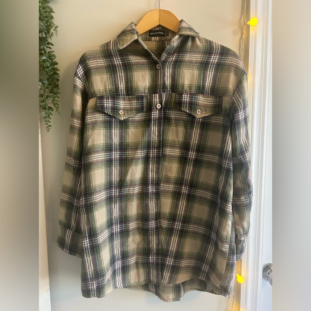 Pretty Little Things Plaid Button-Up Shirt